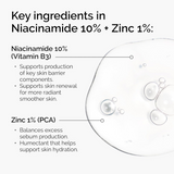 Niacinamide 10% + Zinc 1% Brightening Serum for Blemish-Prone Skin, 30ml | Vegan & Fragrance Free
