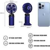 Portable Handheld USB Fan with 5 Speeds, Rechargeable Mini Foldable Fan with LED Display