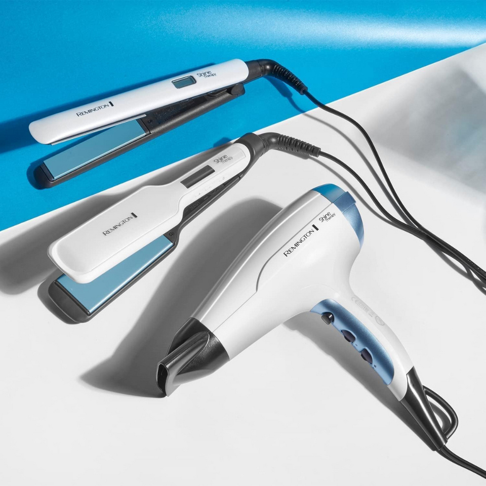 Shine Therapy Wide Hair Straightener – Ceramic Plates with Argan Oil, 9 Heat Settings, S8550