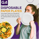 100 Disposable Paper Plates 9 Inch – White, Microwavable, for Parties & Events