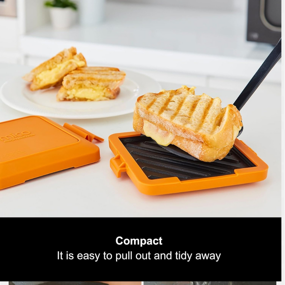 Microwave Toastie Maker & Grill – Non-Stick, Silicone, Compact, Dishwasher Safe