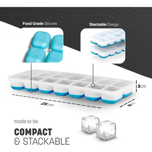 2-Pack Silicone Ice Cube Trays with Lids – BPA Free, Easy Release, 14 Cubes Each