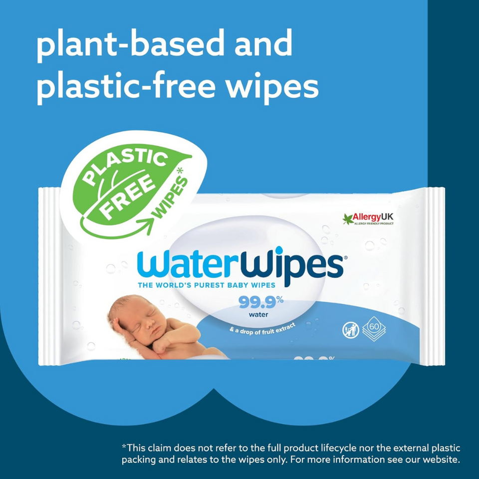Plastic-Free Baby Wipes – 720 Count, 99.9% Water, Unscented, Biodegradable, Sensitive Skin