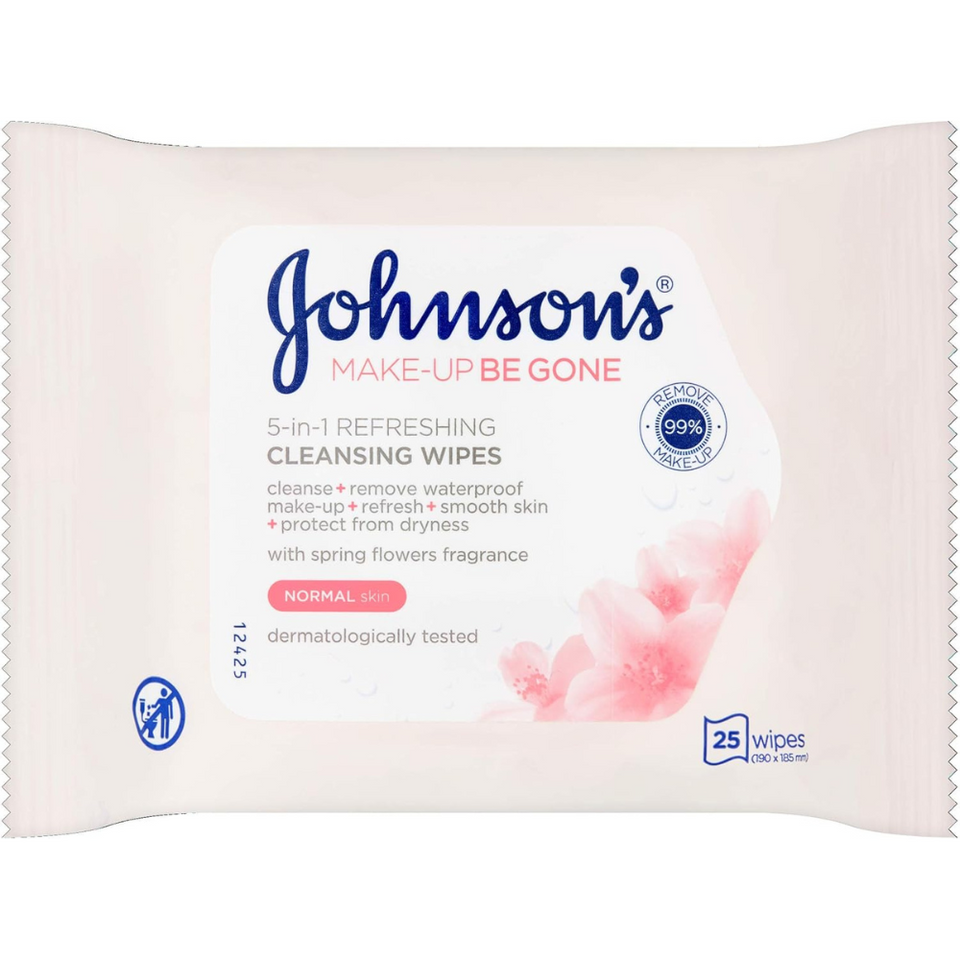 Makeup Remover Wipes for Normal Skin | Alcohol-Free Cleansing Wipes - 25 Count