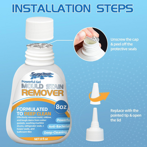 Mould Remover Gel, 8 fl oz | Deep Cleaning for Tiles, Seals, Grout, Bathroom & Kitchen