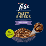 Tasty Shreds Wet Cat Food in Gravy – 40x80g Mixed Selection for Adult Cats