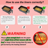 100pcs Air Fryer Liners for Dual Zone Fryers – Disposable, Non-Stick, Heat-Resistant