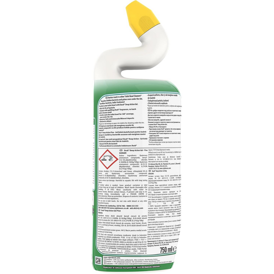Toilet Cleaner Gel 750ml – Limescale Remover, Pine Scent, Deep Cleaning Liquid