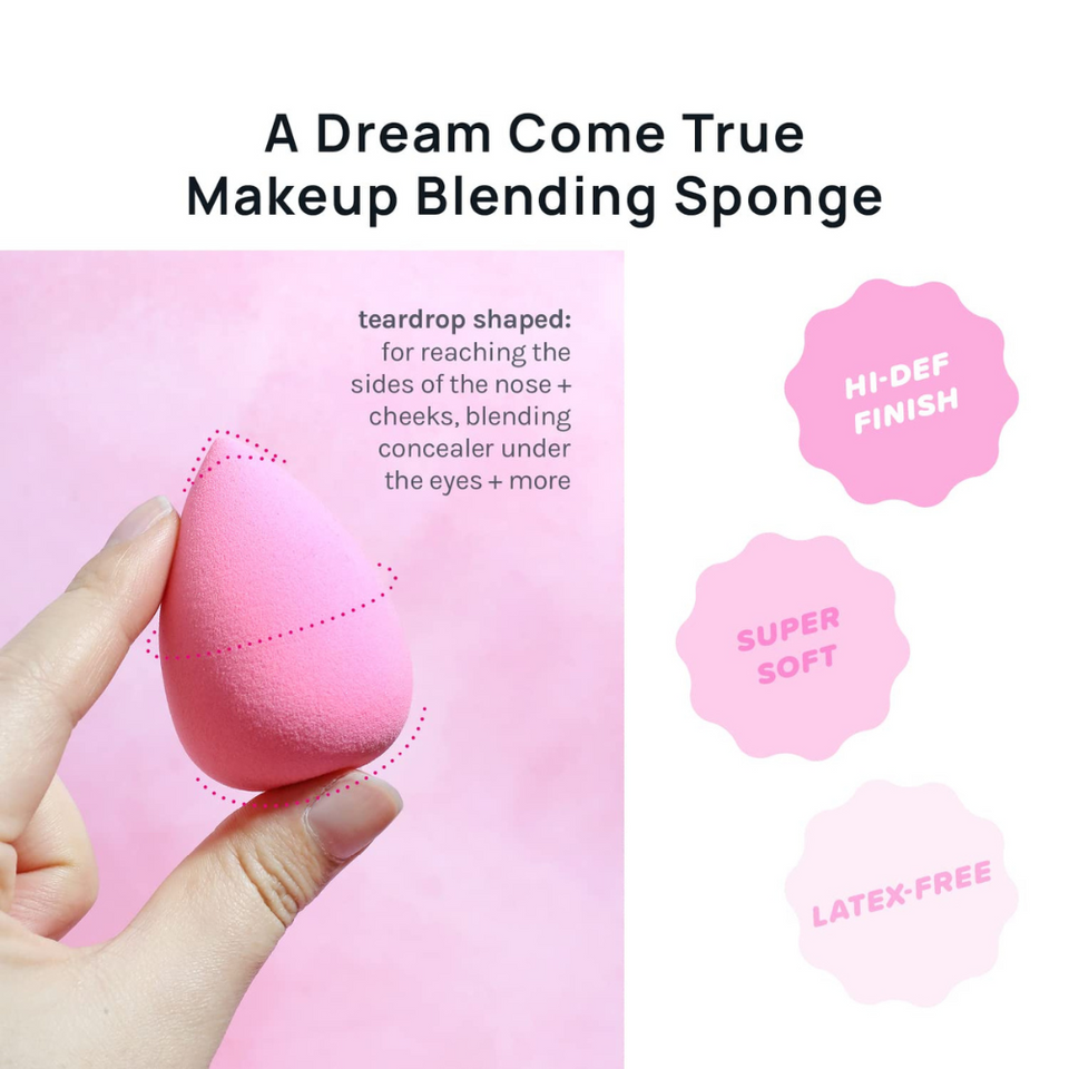 Latex-Free Makeup Sponge Blender – Soft Pink Beauty Tool for Foundation & Concealer