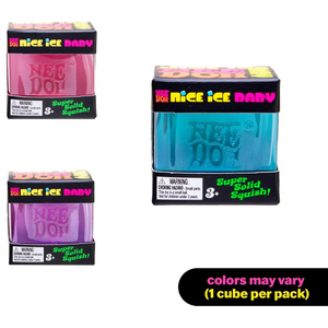 Nice Ice Baby Cube Fidget Toy – Squishy Jelly Stress Ball with Frosty Ice Look (1 Random)