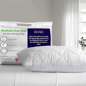 Hotel Quality Pillows 2 Pack with Quilted Cover – Soft Hollow Fibre Bed Pillows for All Sleepers