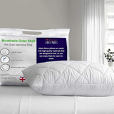 Hotel Quality Pillows 2 Pack with Quilted Cover – Soft Hollow Fibre Bed Pillows for All Sleepers