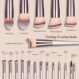 18 Pcs Makeup Brush Set – Premium Synthetic Brushes for Face & Eyes with Black Case