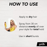 Strong Hold Hairspray Freeze Spray for All Hair Types, 72-Hour Vegan Silicone-Free 300ml