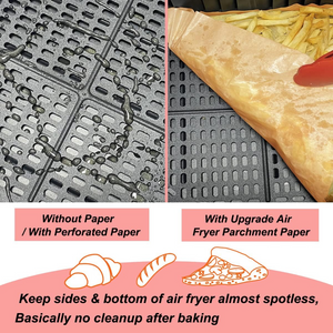 100pcs Air Fryer Liners for Dual Zone Fryers – Disposable, Non-Stick, Heat-Resistant