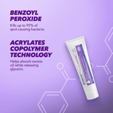 Face Gel Acne Treatment 5% Benzoyl Peroxide for Spot-Prone & Oily Skin, 15g
