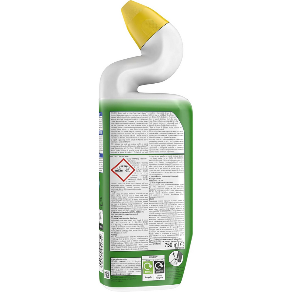 Toilet Cleaner Gel 750ml – Limescale Remover, Pine Scent, Deep Cleaning Liquid