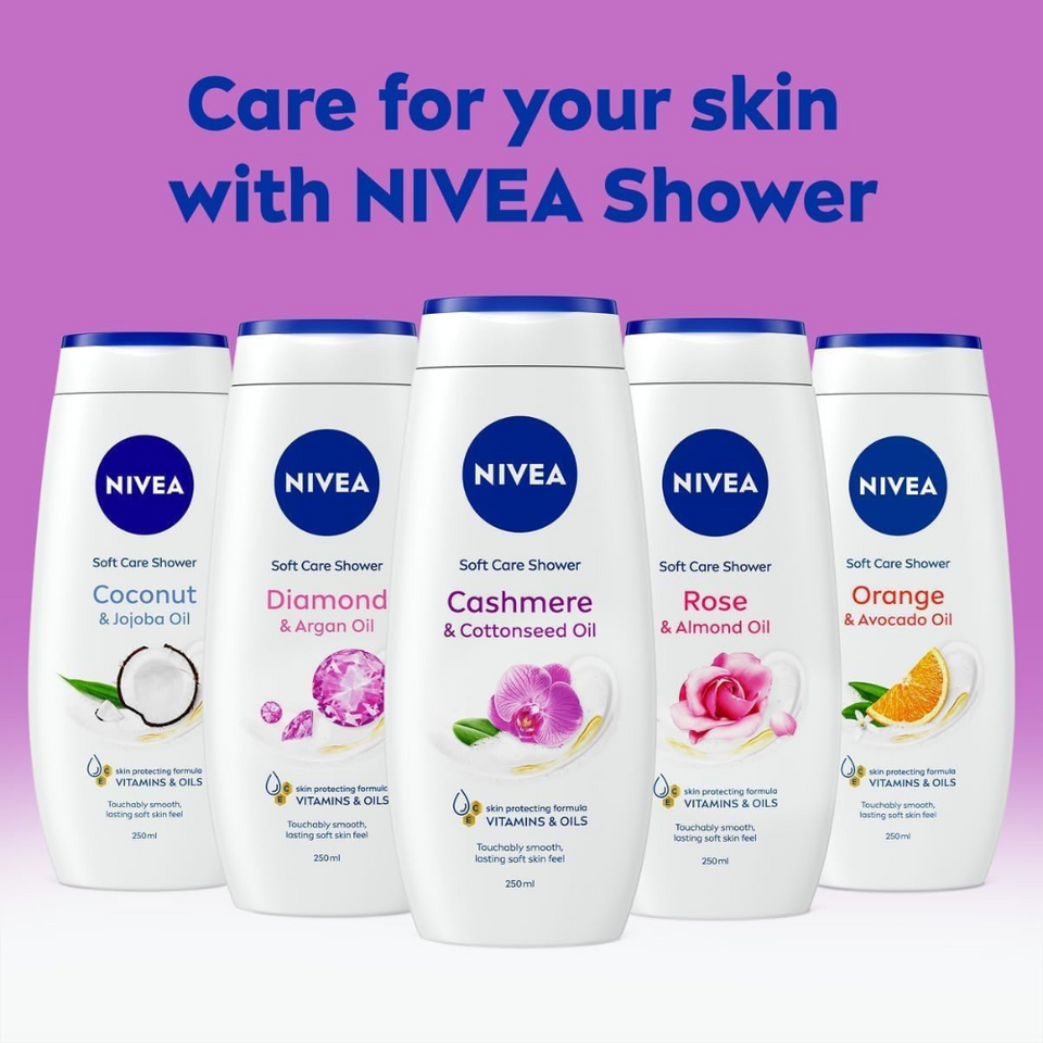 Cashmere & Cotton Oil Shower Gel 250ml | Hydrating Body Wash with Vitamin C & E, Orchid Scent