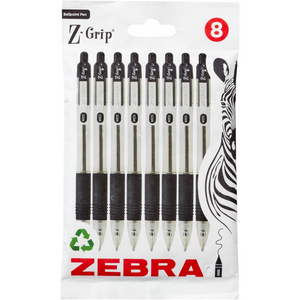 8-Pack Black Ballpoint Pens – Retractable, Soft Grip, Smooth Ink, Everyday Writing