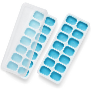 2-Pack Silicone Ice Cube Trays with Lids – BPA Free, Easy Release, 14 Cubes Each