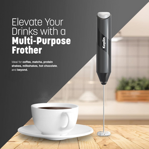 Handheld Electric Milk Frother – Stainless Steel Coffee Whisk for Lattes, Matcha & Shakes