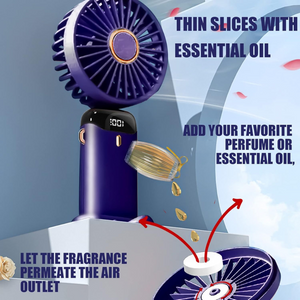 Portable Handheld USB Fan with 5 Speeds, Rechargeable Mini Foldable Fan with LED Display