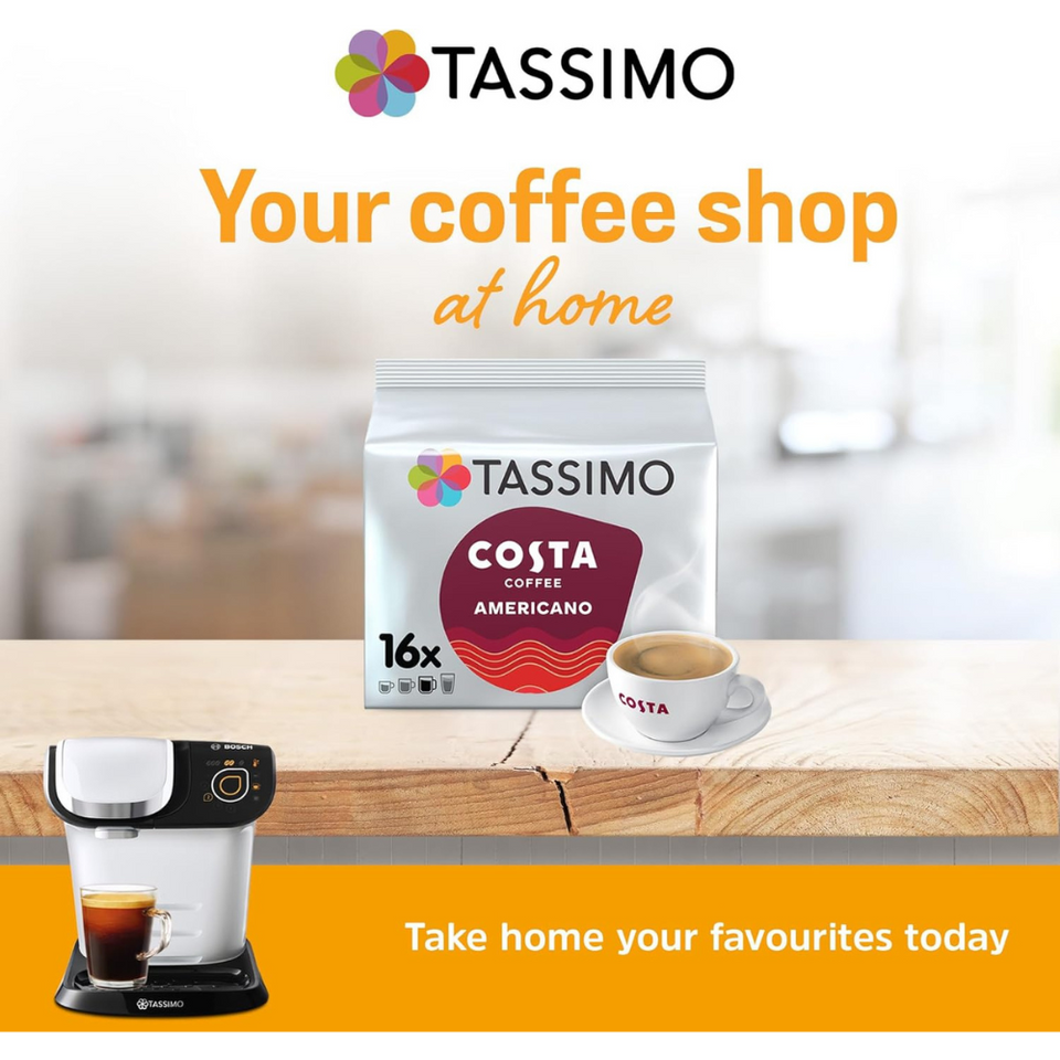 Americano Coffee Pods x80 | Compatible with Tassimo Machines | Medium Roast, 5 Packs