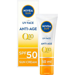UV Face Anti-Age SPF 50 Cream 50ml – Q10 Sun Protection for Fine Lines, Wrinkles & Dry Skin