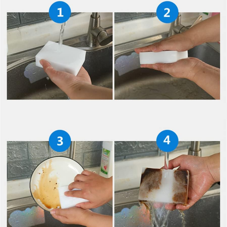 Magic Cleaning Sponges Eraser 10 Pcs – Extra Durable Melamine Foam for Kitchen & Bath