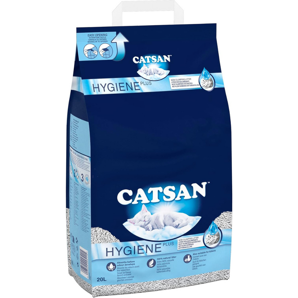 Hygiene Plus Non-Clumping Cat Litter – 20L Natural Absorbent Litter for Cats & Kittens