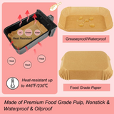 100pcs Air Fryer Liners for Dual Zone Fryers – Disposable, Non-Stick, Heat-Resistant