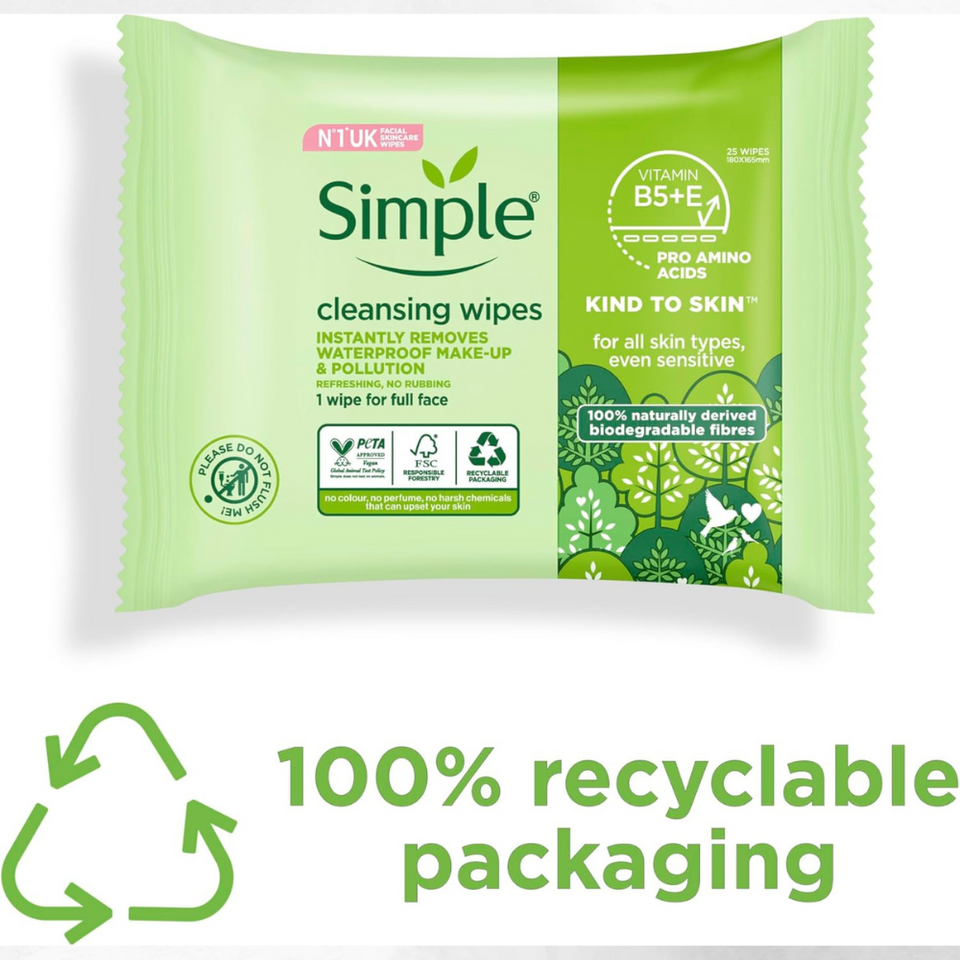 Biodegradable Cleansing Face Wipes for Sensitive Skin – 6x25 Waterproof Makeup Remover