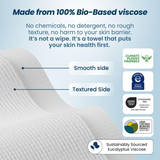 Biobased Disposable Face Towels XL – Ultra Soft, Dry Wipes for Sensitive Skin, 50 Ct