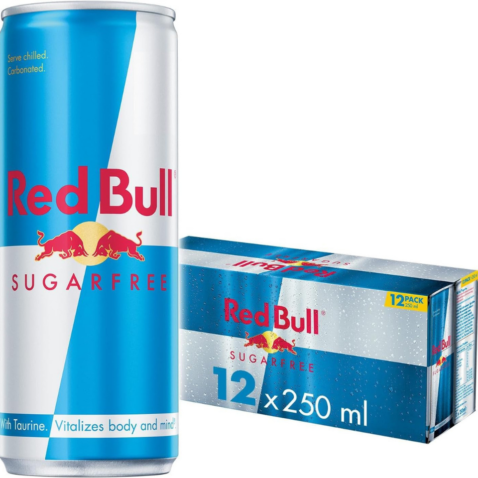 Red Bull Sugar Free Energy Drink 250ml Cans Pack of 12 – No Sugar Caffeinated Boost