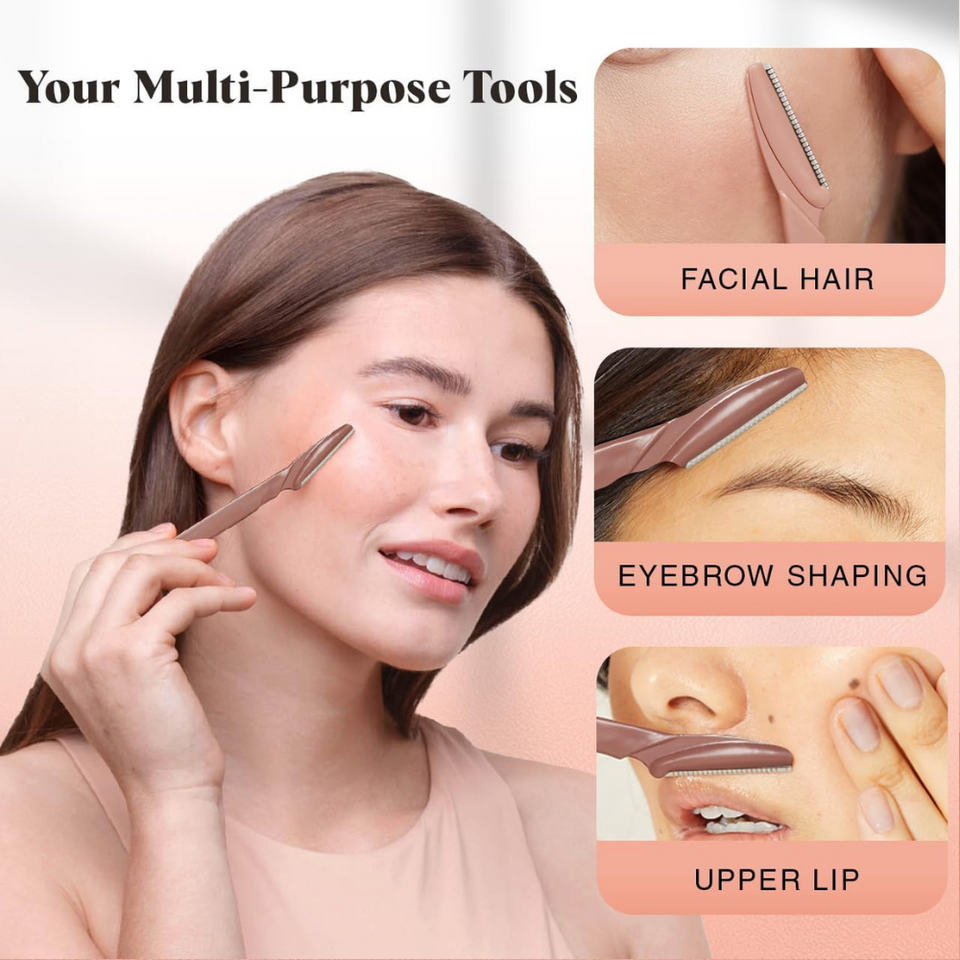 Peel Off Lip Stain Masque – LonFace Razors for Women & Men – Dermaplaning Blades, Hair Remover & Exfoliator (12-Pack) Lasting, Waterproof Matte Lip Tint in Whimsical Nude