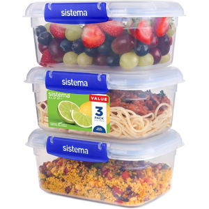 Leakproof Food Storage Containers 1L – Stackable, BPA-Free, 3-Pack with Clip Lids