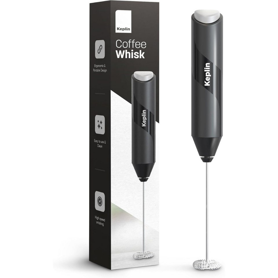 Handheld Electric Milk Frother – Stainless Steel Coffee Whisk for Lattes, Matcha & Shakes