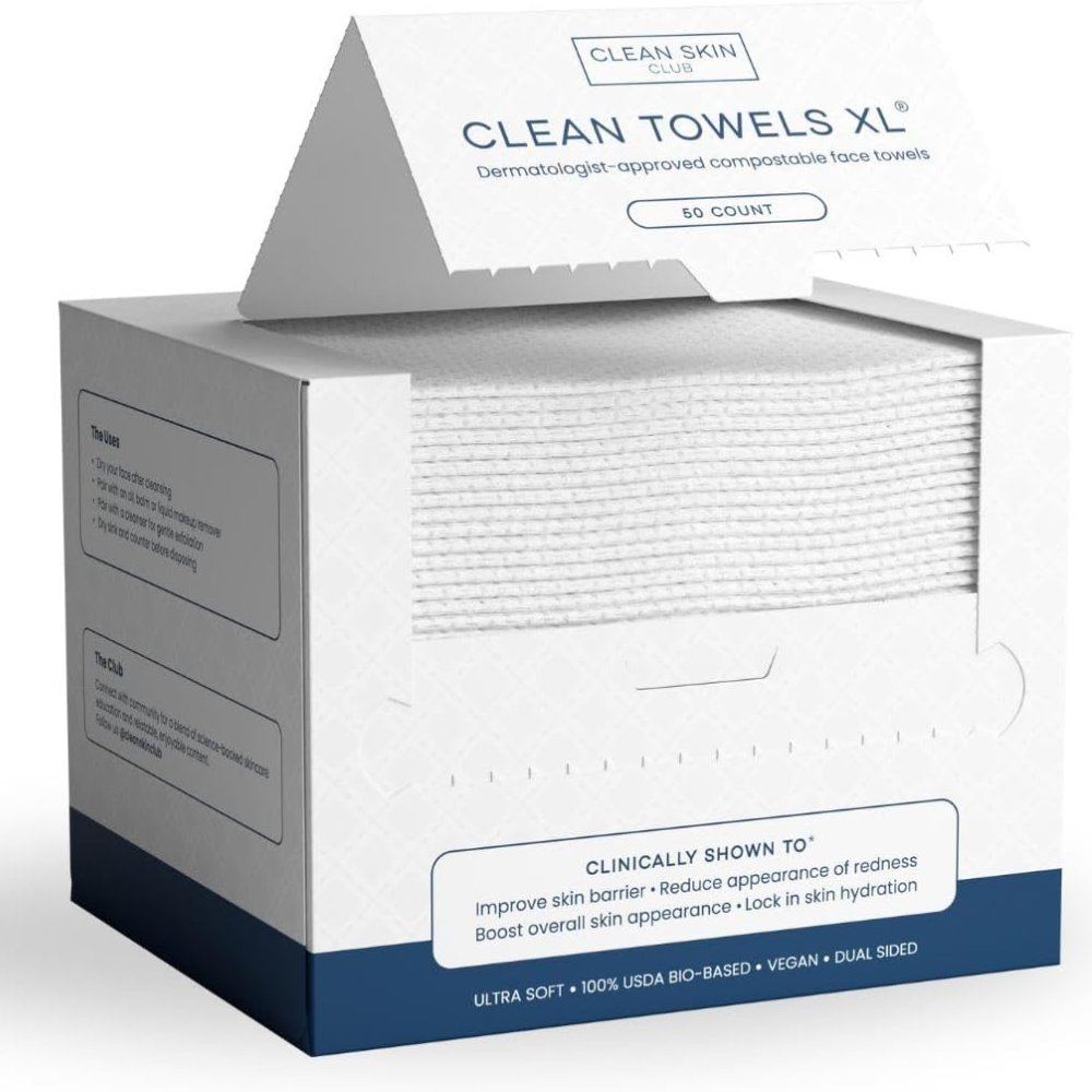 Biobased Disposable Face Towels XL – Ultra Soft, Makeup Remover Wipes, 50 Ct Pack