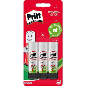 Glue Stick Pack of 3 – Child-Friendly, Strong Craft Adhesive for School & Office, 22g Each