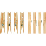 Wooden Clothes Pegs 36 Pack | Birchwood Laundry Pegs with Metal Spring for Indoor & Outdoor Use
