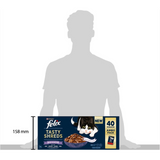 Tasty Shreds Wet Cat Food in Gravy – 40x80g Mixed Selection for Adult Cats