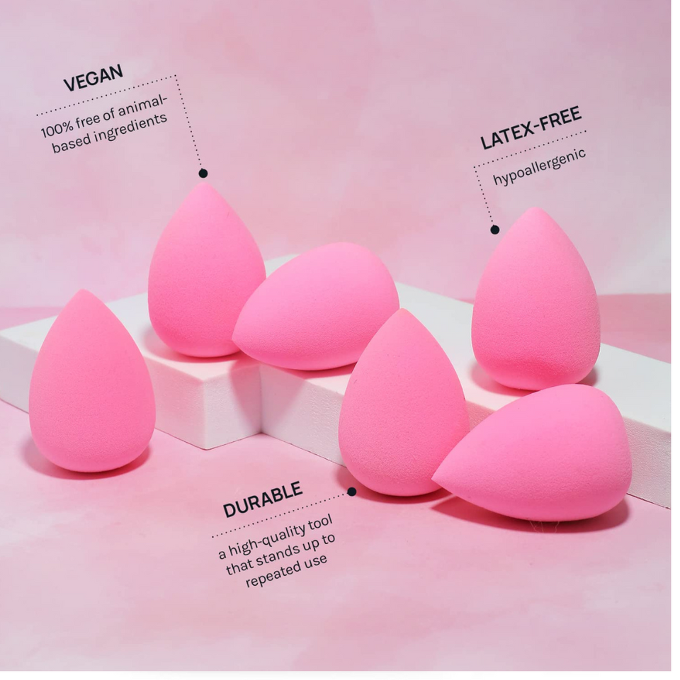 Latex-Free Makeup Sponge Blender – Soft Pink Beauty Tool for Foundation & Concealer