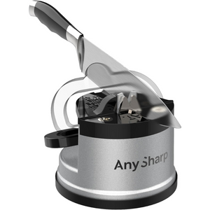 Compact Knife Sharpener with PowerGrip Suction – Sharpens Steel & Serrated Blades Easily