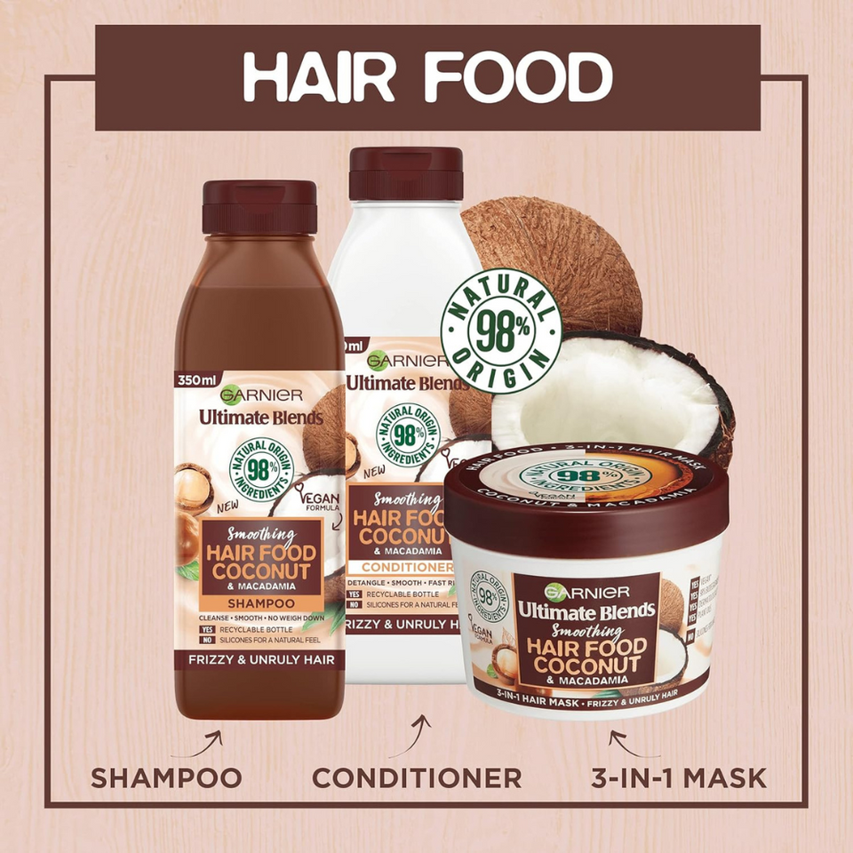 3-in-1 Hair Mask for Frizzy & Curly Hair – Coconut Oil, Vegan, Anti-Frizz Treatment, 400ml