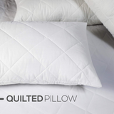 Hotel Quality Pillows 2 Pack with Quilted Cover – Soft Hollow Fibre Bed Pillows for All Sleepers