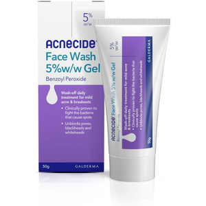 Acne Face Wash Gel 5% Benzoyl Peroxide – Spot Treatment for Sensitive Skin 50g