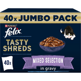 Tasty Shreds Wet Cat Food in Gravy – 40x80g Mixed Selection for Adult Cats