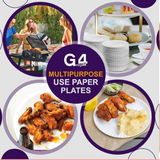 100 Disposable Paper Plates 9 Inch – White, Microwavable, for Parties & Events