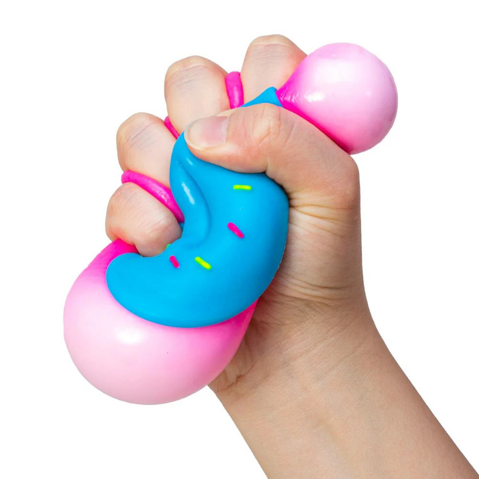Donut Squishy Fidget Toy for Kids – Colorful Stress Ball with Removable Frosting