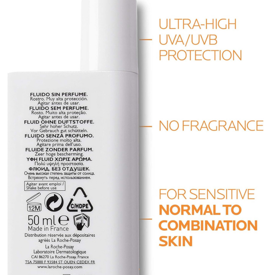 Invisible Face Sunscreen SPF50+ | Ultra-Light Fluid for Sensitive Skin – 50ml